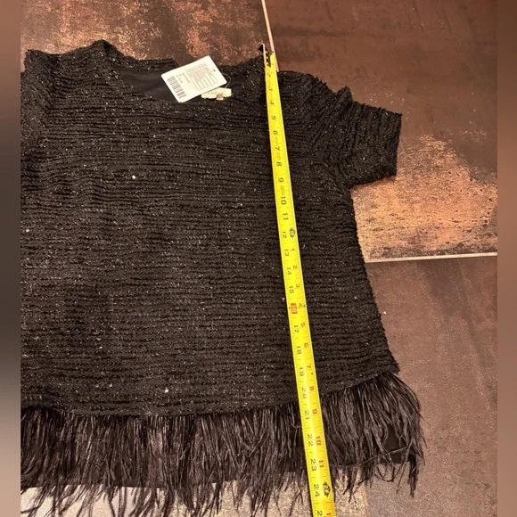 Anthropologie Deletta holiday top with feathers - M - Picture 4 of 6